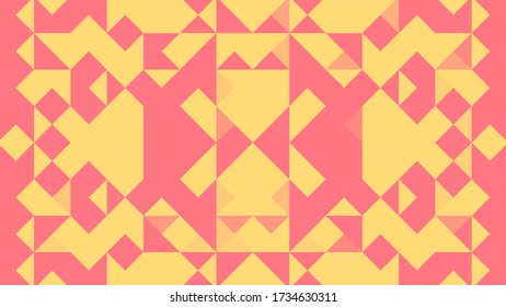 Abstract geometric background with red, yellow and pink polygons.