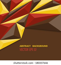 Abstract geometric background in red, yellow and brown. Vector illustration