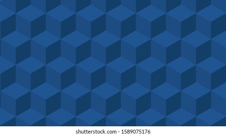 Abstract geometric background of repeating squares in trendy classic blue color