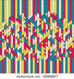 Abstract Geometric Background in Retro Colors. Mosaic. Vector Illustration. Can Be Used For Wallpaper, Background, Book Cover.
