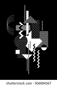 Abstract geometric background in retro modern style