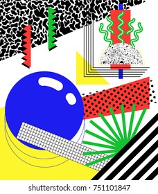 Abstract geometric background in retro modern style
