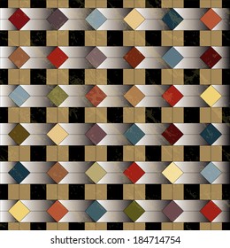 abstract geometric background, retro/vintage style, grungy