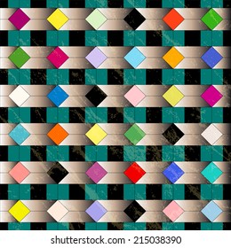 abstract geometric background, retro/vintage style, grungy