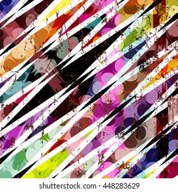 abstract geometric background, with rhombus, paint strokes and splashes