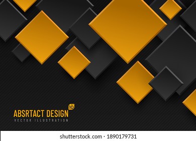Resumen de fondo geométrico con formas rhombus, color dorado negro y amarillo. Concepto moderno y mínimo. Puedes usar para portada, afiche, banner web, página de aterrizaje, anuncio impreso. Ilustración del vector