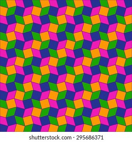 Abstract geometric background with rhombus and square shapes of different colors