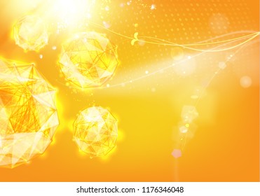 Abstract geometric background. Science atoms and molecules. Vector illustration.