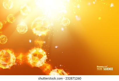 Abstract geometric background. Science atoms and molecules. Vector illustration.