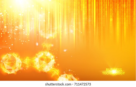 Abstract geometric background. Science atoms and molecules. Bigdata science design. Information streams of cybercode flow. Dna bigdata visualization. Vector illustration.