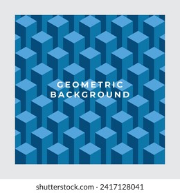 Abstrakter geometrischer Hintergrund, nahtlose, würfelblaue Farbe