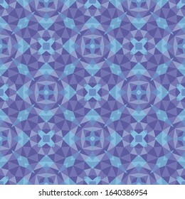 Abstract geometric background. Seamless pattern design. Blue and pink colors. Mosaic decorative structure. Vector illustration. 
