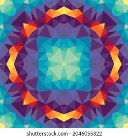 Abstract geometric background. Seamless pattern design. Mosaic decorative structure. Vector illustration. Magic mandala.