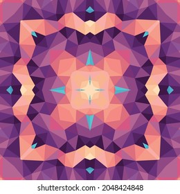 Abstract geometric background. Seamless pattern design. Mosaic decorative structure. Vector illustration. Magic mandala.