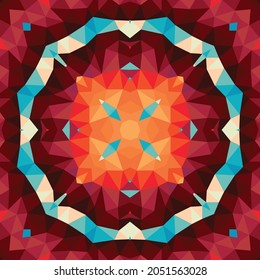 Abstract geometric background. Seamless pattern design. Mosaic decorative structure. Vector illustration. Magic mandala.