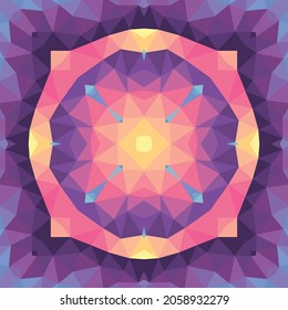 Abstract geometric background. Seamless pattern design. Mosaic decorative structure. Vector illustration. Magic mandala.
