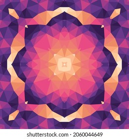 Abstract geometric background. Seamless pattern design. Mosaic decorative structure. Vector illustration. Magic mandala.