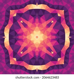 Abstract geometric background. Seamless pattern design. Mosaic decorative structure. Vector illustration. Magic mandala.