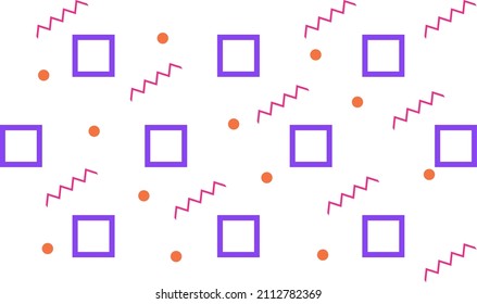 Abstract geometric background and geometric seamless pattern. Memphis style element