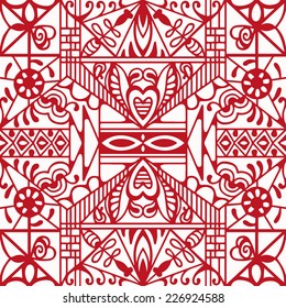 Abstract geometric background, seamless pattern, hand drawn ethnic ornament, lace texture, vector illustration