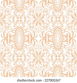 Abstract geometric background, seamless pattern, hand drawn ethnic ornament, lace texture, vector illustration