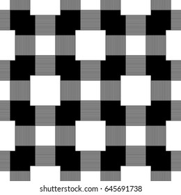 Abstract geometric background. Seamless pattern. Black and white checked print