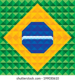 Abstract Geometric Background - Seamless Vector Pattern - Illustration Concept on base of Brazil flag for creative design projects.