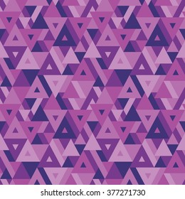 Abstract geometric background - seamless vector pattern for presentation, booklet, website and other design project. Triangles shapes backdrop. Lilac and violet colors. 