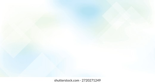 Fundo geométrico abstrato com uma mistura serena de cores de gradiente azul claro, branco e verde suave, padrões rombus sutis, ideal para apresentações modernas, sites e marcas corporativas