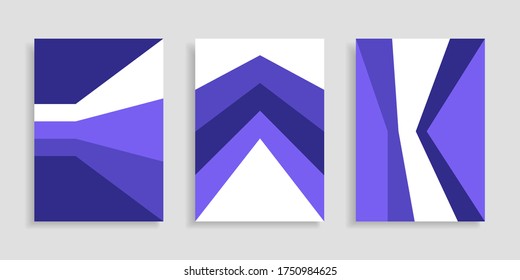 Fondo geométrico abstracto. Conjunto de folletos verticales A4. Estilo plano. Ilustración vectorial. Colección de plantillas de negocio.