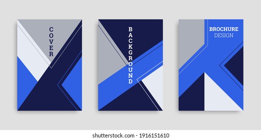 Abstrakter geometrischer Hintergrund. Reihe von vertikalen A4-Broschüren. Deckendesign im Flachstil. Vektorgrafik. Sammlung von Geschäftsvorlagen. Design-Poster, Cover, Tapete, Notebook, Katalog.