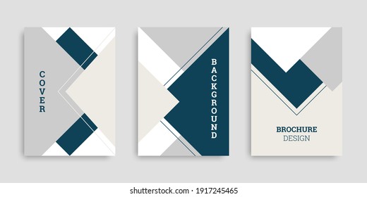 Abstract geometric background. Set of A4 vertical brochures. Cover design in flat style. Vector illustration. Business template collection. Design poster, cover, wallpaper, notebook, catalog.