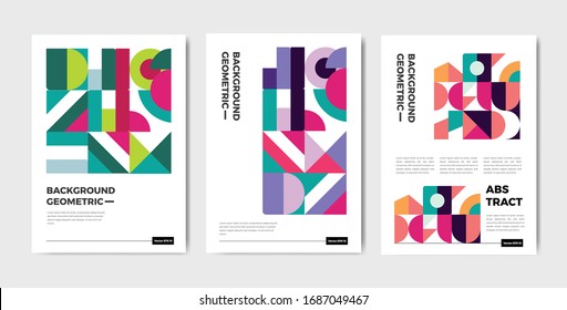 abstract geometric background set. company report design. creative. vector editable