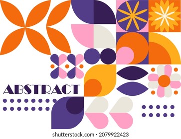 Abstract geometric background. Set of petals, organic patterns, soft shapes. Graphic elements for website. Banner, poster, bright pictures, stylish wallpapers. Cartoon flat vector illustration