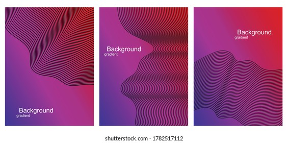 Abstract geometric background set in pink and yellow vector gradient for business brochure, banner, flyer or presentation design