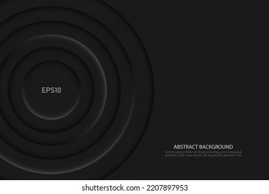 Abstract geometric background, shape of circles with light and shadow.