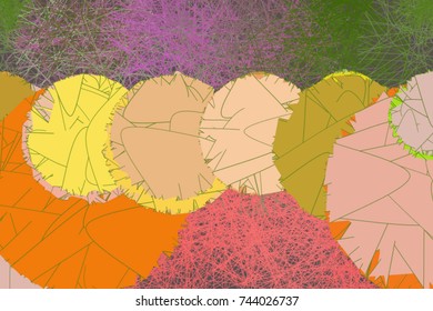 Abstract geometric background with shape of messy random line circles pattern. Vector illustration graphic.