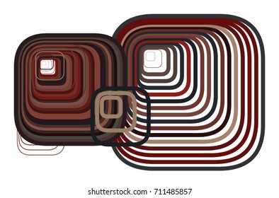 Abstract geometric background with shape of rounded rectangle pattern. Vector illustration graphic.