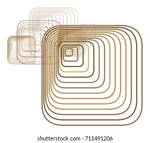 Abstract geometric background with shape of rounded rectangle pattern. Vector illustration graphic.