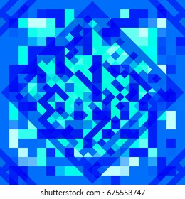 Abstract geometric background. Geometric shapes in bright blue colors. Futuristic style geometric pattern. For use as webpage background, banner, poster with place for text. Vector
