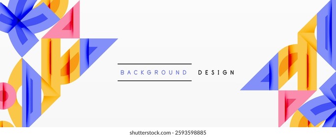 Abstract geometric background with shapes, featuring circular and rounded elements. Bold contrast, smooth gradients, dynamic composition, futuristic style