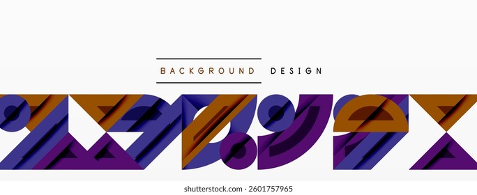 Abstract geometric background with shapes, featuring circular and rounded elements. Bold contrast, smooth gradients, dynamic composition, futuristic style