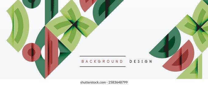 Abstract geometric background shapes forming a modern, symmetrical pattern. Bold contrast, smooth gradients, dynamic composition, futuristic style