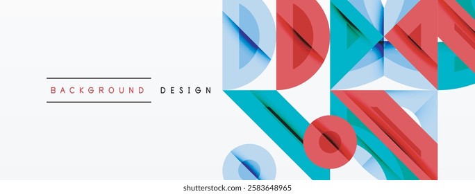 Abstract geometric background shapes forming a modern, symmetrical pattern. Bold contrast, smooth gradients, dynamic composition, futuristic style
