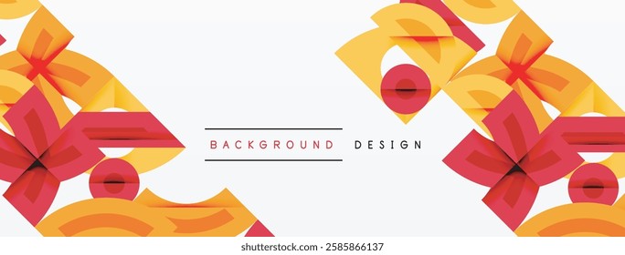 Abstract geometric background shapes forming a modern, symmetrical pattern. Bold contrast, smooth gradients, dynamic composition, futuristic style