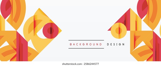 Abstract geometric background shapes forming a modern, symmetrical pattern. Bold contrast, smooth gradients, dynamic composition, futuristic style