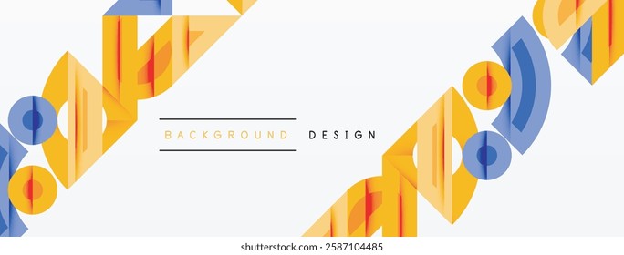 Abstract geometric background shapes forming a modern, symmetrical pattern. Bold contrast, smooth gradients, dynamic composition, futuristic style