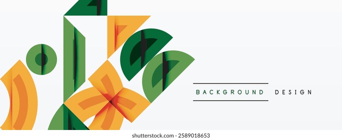 Abstract geometric background shapes forming a modern, symmetrical pattern. Bold contrast, smooth gradients, dynamic composition, futuristic style
