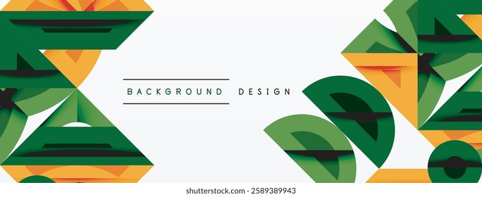 Abstract geometric background shapes forming a modern, symmetrical pattern. Bold contrast, smooth gradients, dynamic composition, futuristic style