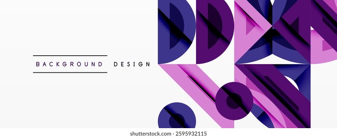 Abstract geometric background shapes forming a modern, symmetrical pattern. Bold contrast, smooth gradients, dynamic composition, futuristic style